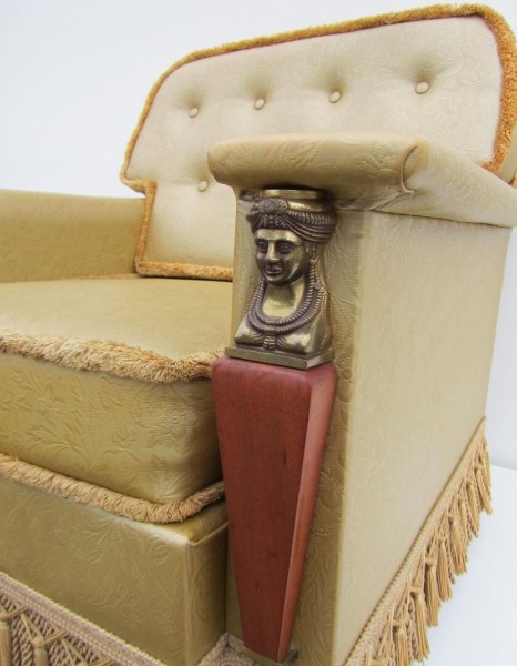 Vintage gold empire style fauteuil, easy chair-00003